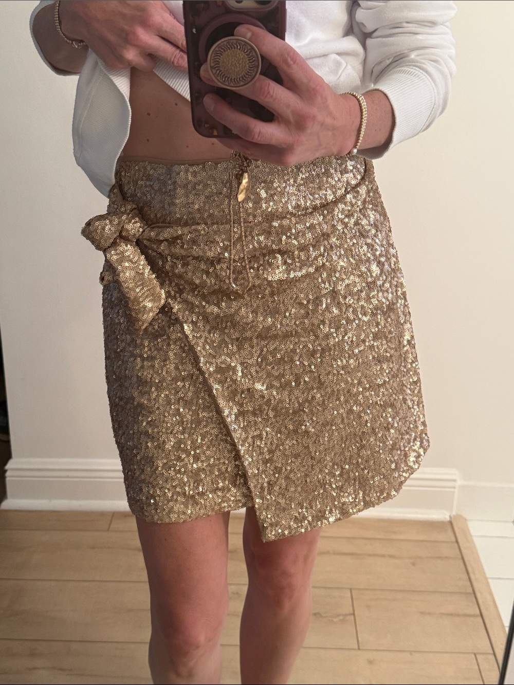 House of Harlow 1960 Wrap Mini Skirt - Gold